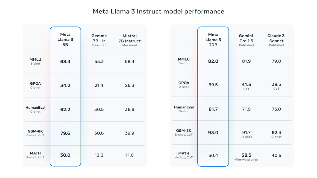 Llama model performance